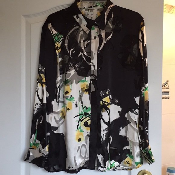 Chico's Tops - Chico’s Black and White Silk Top